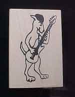 Rubber Stamp - Bass Player Dog