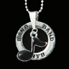 Black 8th Note Band Necklace