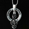 Black Treble Clef Band Necklace