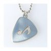 Pewter Guitar Pick Necklace - Music Note